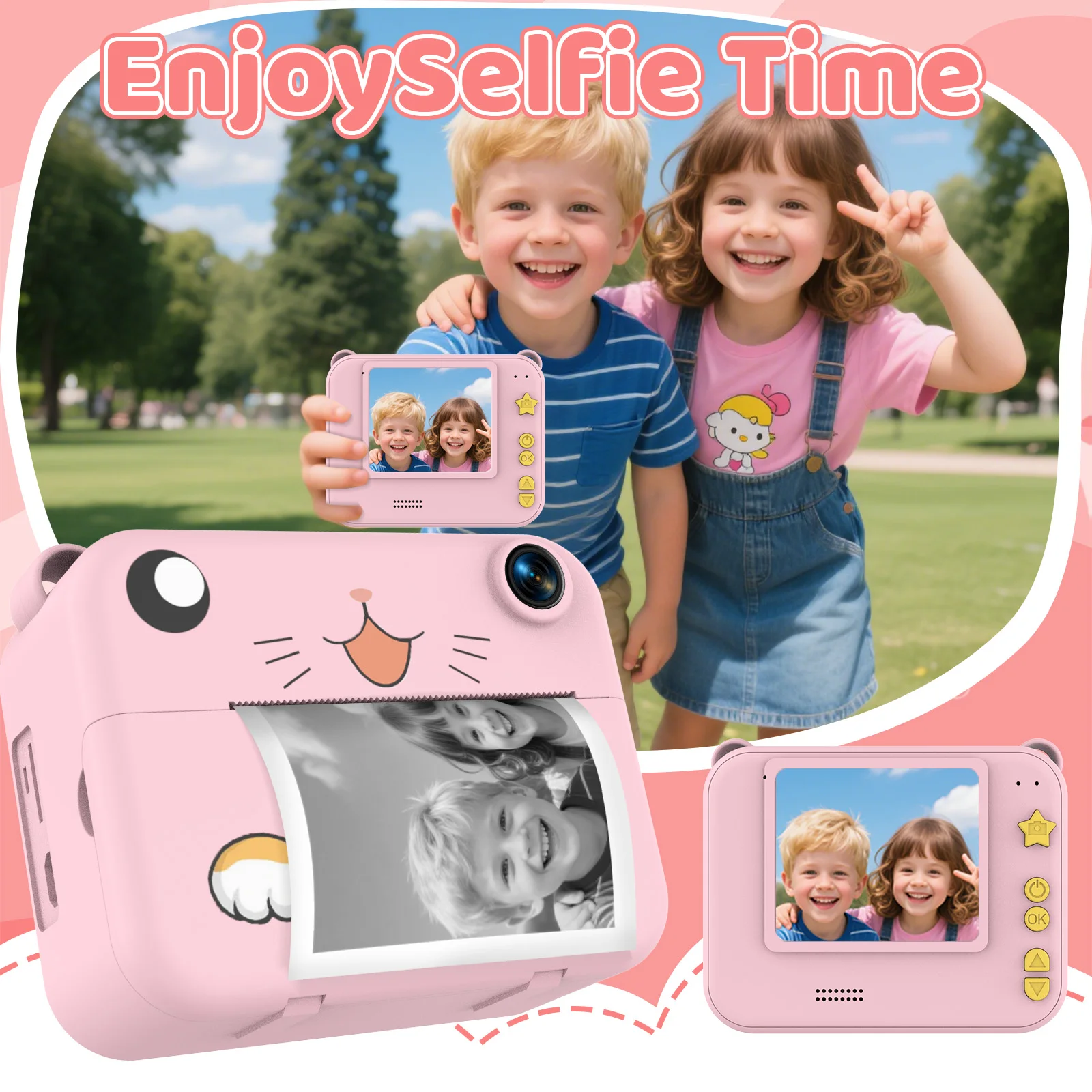 Best Kids Education Videos - デジタル子供用カメラ キッズカメラ インスタントプリント写真 HDビデオレコーダー ミニサーマルプリンター 最高の誕生日祝いギフト