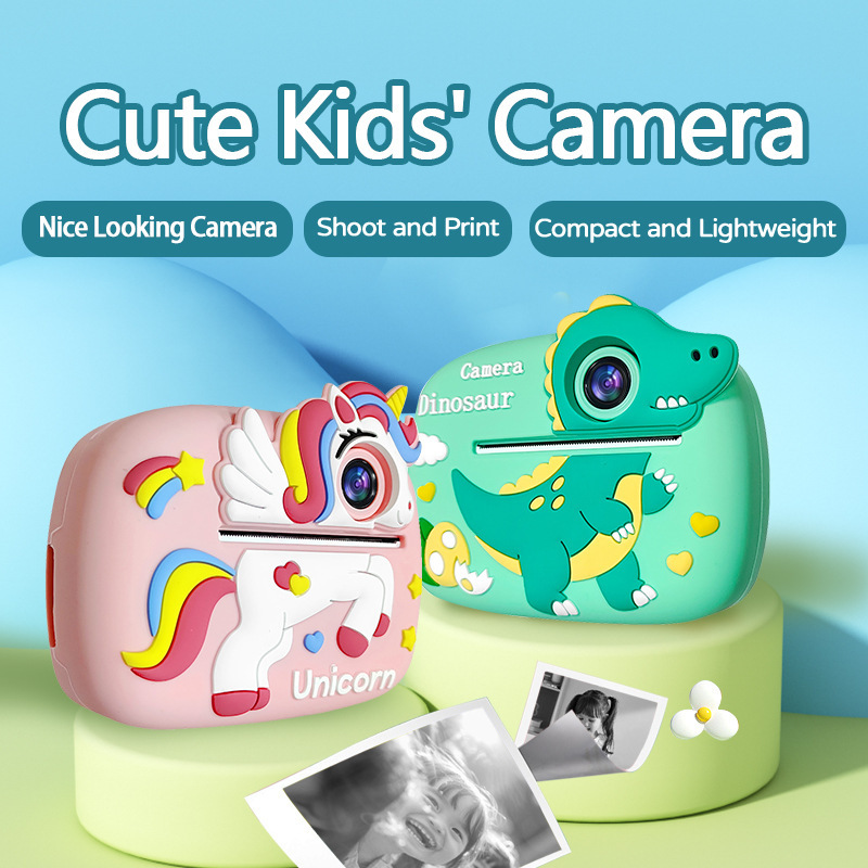Education Kids Definition - D1 インスタントプリントデジタルカメラ高解像度サーマルプリントビデオレコーダーユニコーン恐竜コンパクト軽量