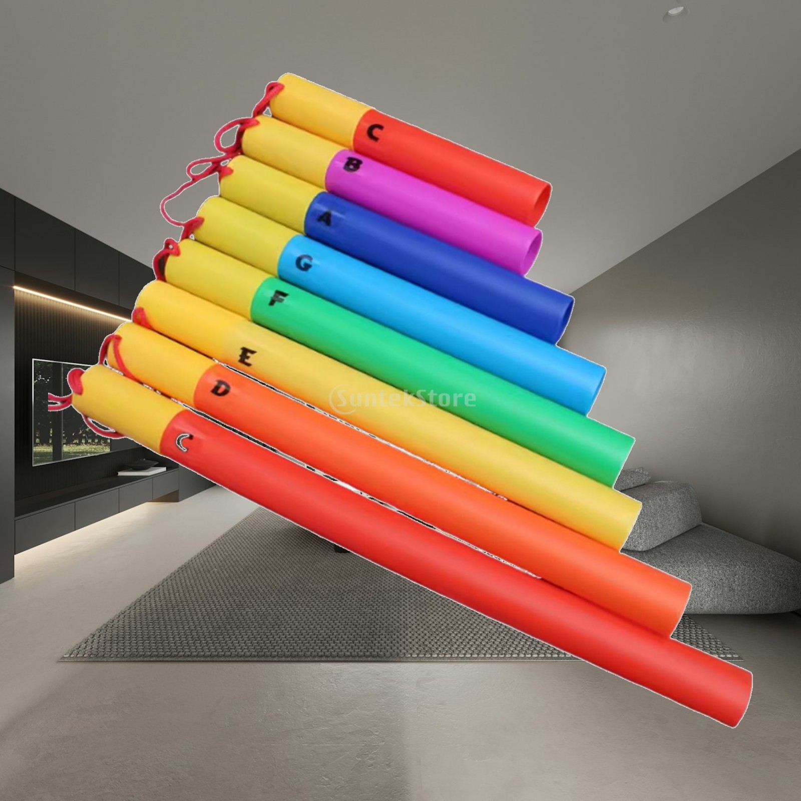 Kids Education Youtube - ミュージックチューブ教育セット PE楽器 カラフルなサウンドチューブ 交通キーワード 子供の早期学習用