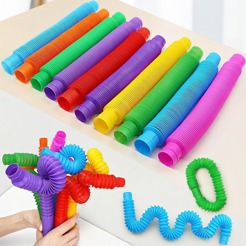 Kids Education Youtube - カラーポップチューブ伸縮式波形パイプフィジェットおもちゃストレス解消感覚教育玩具子供大人向け