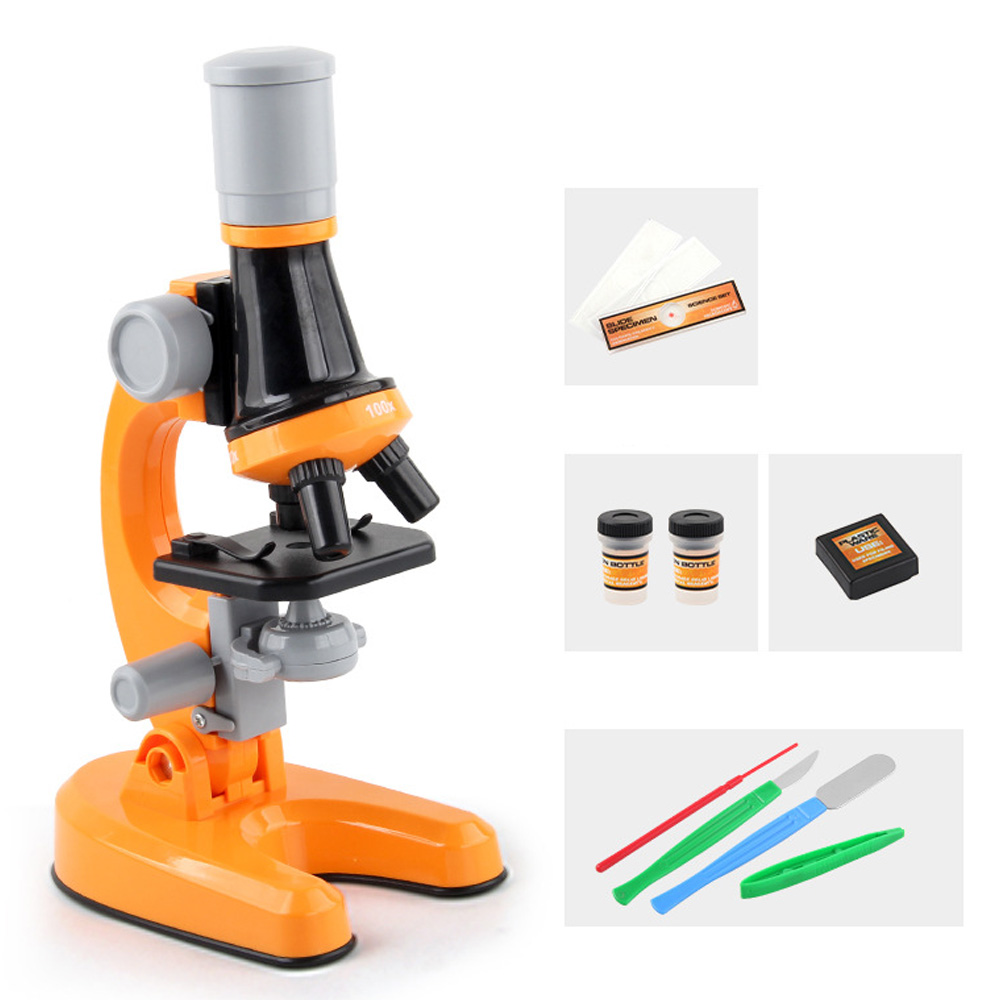 Education Kids Definition - 子供用生物学顕微鏡キット,100x-400x-1200x家庭用照明実験装置,科学用教育玩具,子供へのギフト