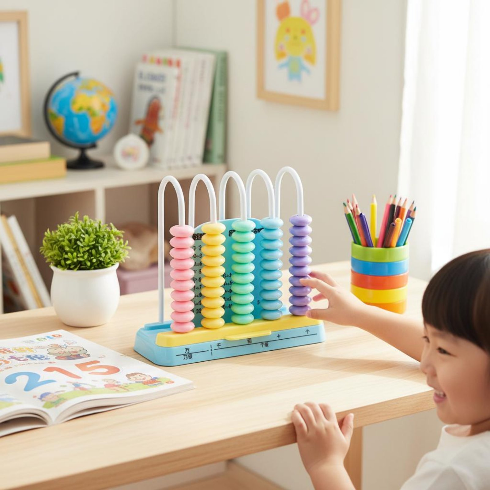 Kids Education Calculator - そろばん クイックリセット 子供用そろばん キッズ数学カウンター 教育玩具 小数計算