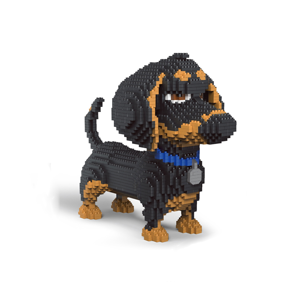 Kids Education And Recreation - 犬への愛を表現する9インチのダックスフントモデルマイクロミニブロックセット - 教育的で娯楽的なおもちゃ