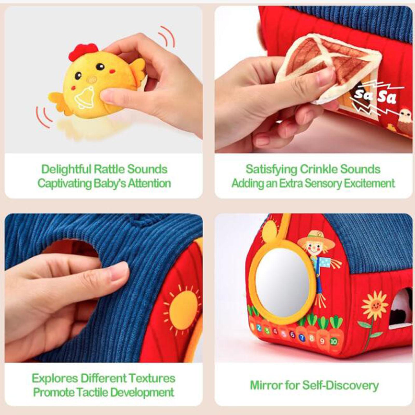 Kids Education Learn Tv - ぬいぐるみ農場の動物ギフト クリスマス ソフトイースターバスケット詰め物 知育玩具 赤ちゃん向け 就学前児童向け