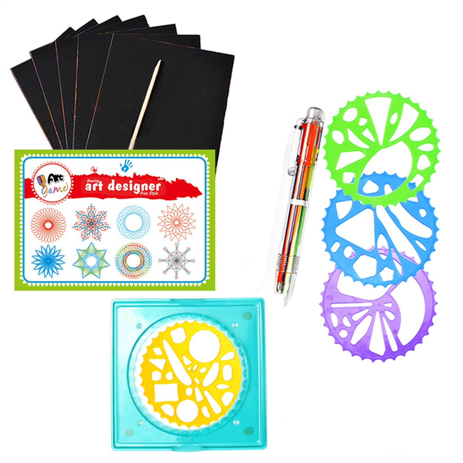 カラフルなスパイログラフセット子供用マジックアート描画キット - Kids Education Drawing のレビューと価格