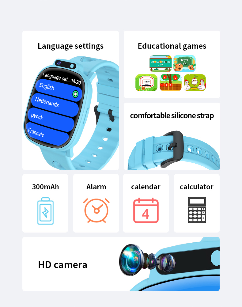 H10新型キッズゲームスマートウォッチ、1.9インチHD大画 - Kids Education Calculator のレビューと価格