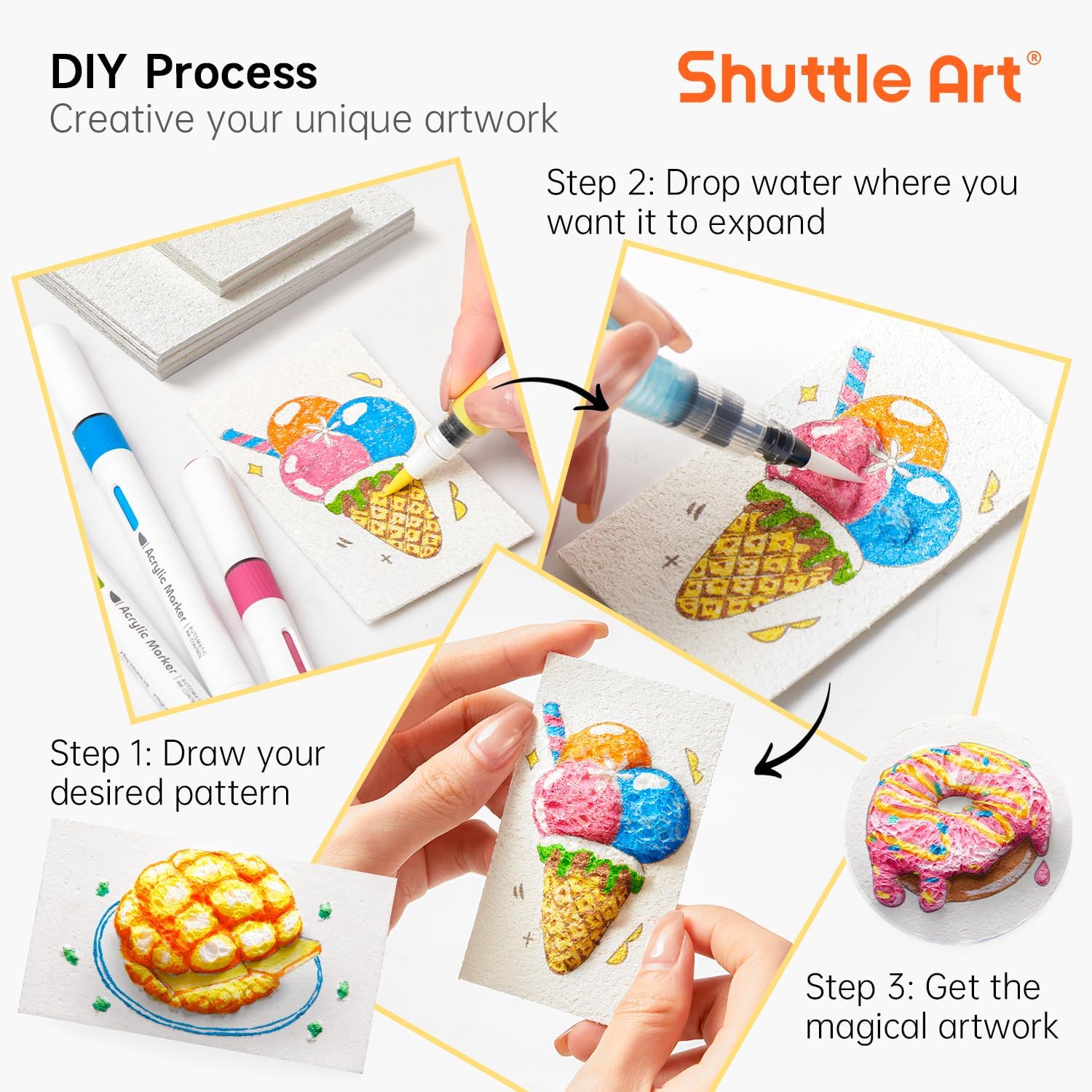 3D立体発泡テクスチャ絵画紙セット 子供用 DIYアートクラ - Kids Education Drawing のレビューと価格