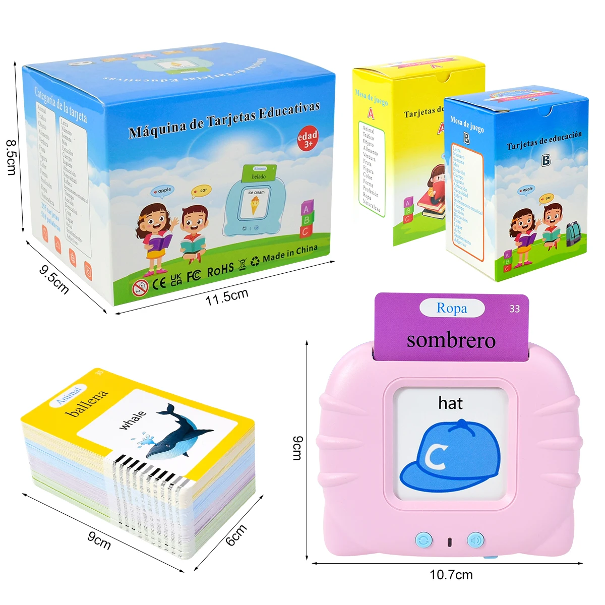 電子スペイン語認知カード、子供用トーキングフラッシュカードオ - Kids Education Words のレビューと価格