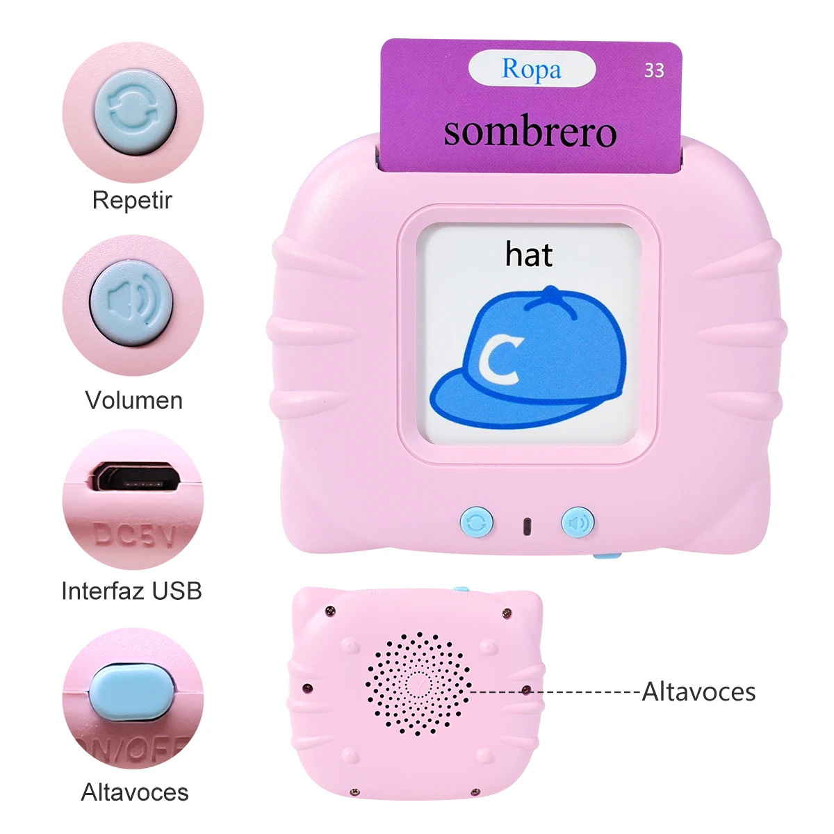 電子スペイン語認知カード、子供用トーキングフラッシュカードオ - Kids Education Words のレビューと価格