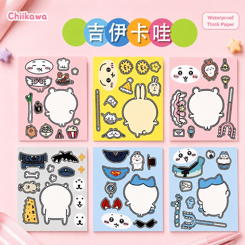 アニメちいかわ教育パズルステッカー強粘着防水厚紙DIYクラフ - Kids Education Learn Tv のレビューと価格