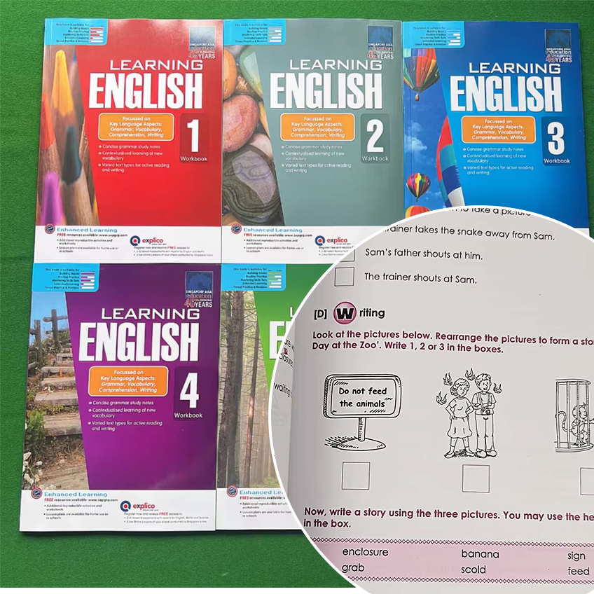 1冊のサップ教育本 1～6年生向け子供用英語学習ワークブック - Kids Education In Singapore のレビューと価格