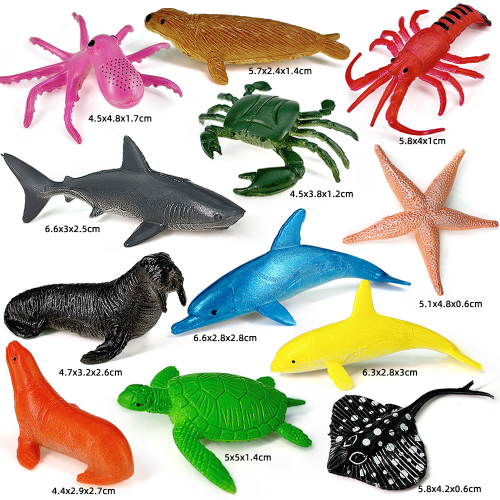 12個セット 海洋生物セット 動物モデル クマガニ イカ ヒ - Kids Education App のレビューと価格
