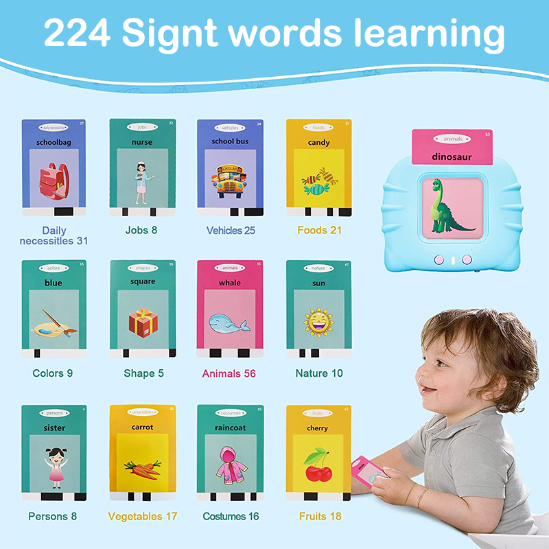 幼児向けトーキングフラッシュカード 224枚の視覚語彙フラッ - Kids Education Words のレビューと価格