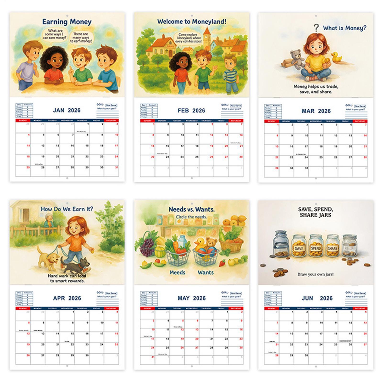カレンダーボード子供のための 2026 子供マネー管理計画カ - Kids Education Plan のレビューと価格