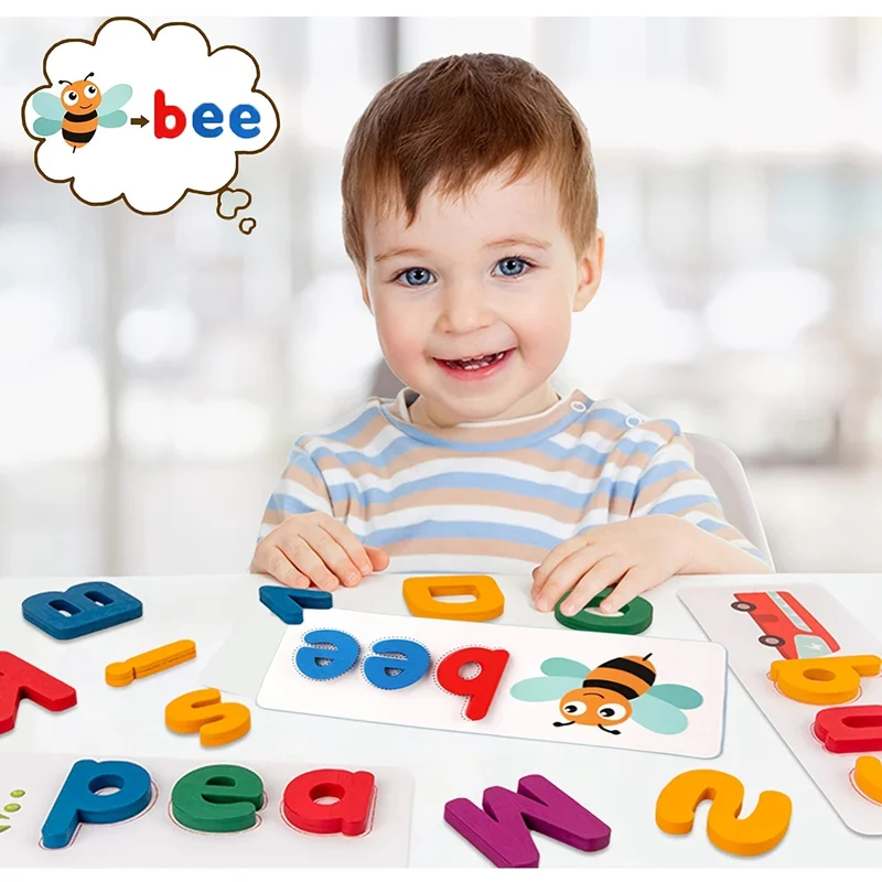 モンテッソーリ単語玩具 子供向け視覚学習とスペル学習 教育的 - Kids Education Words のレビューと価格