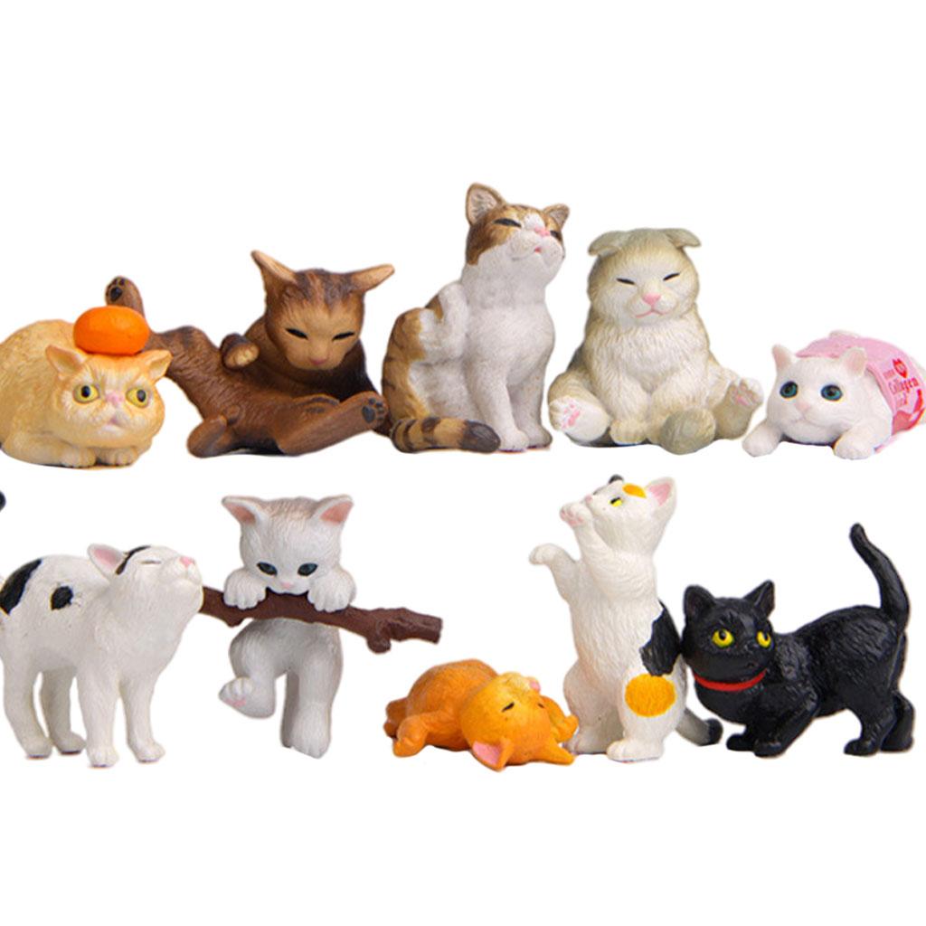 10 個の PVC 猫フィギュア像動物ミニチュア置物モデル教 - Kids Education Learn Tv のレビューと価格