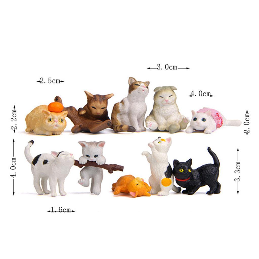 10/セット愛らしい猫のフィギュア像動物ミニチュア置物教育学 - Kids Education Learn Tv のレビューと価格