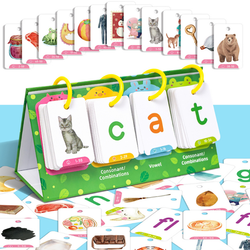 子供向けCVC単語フラッシュカード フォニックスフリップチャ - Kids Education Words のレビューと価格