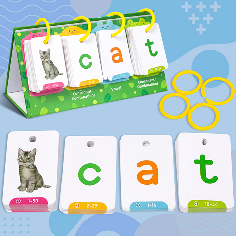 子供向けCVC単語フラッシュカード フォニックスフリップチャ - Kids Education Words のレビューと価格