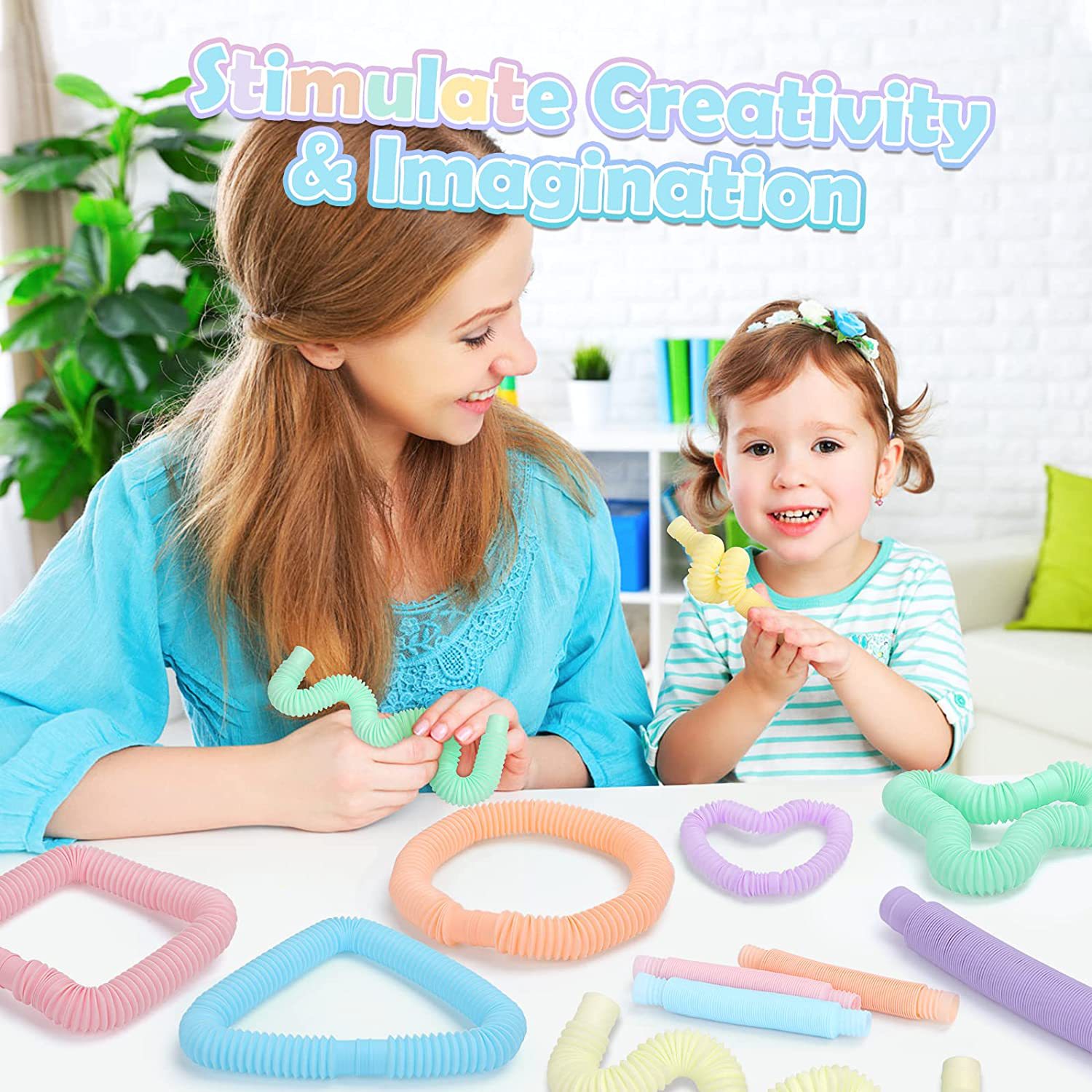 カラーポップチューブ伸縮式波形パイプフィジェットおもちゃスト - Kids Education Youtube のレビューと価格