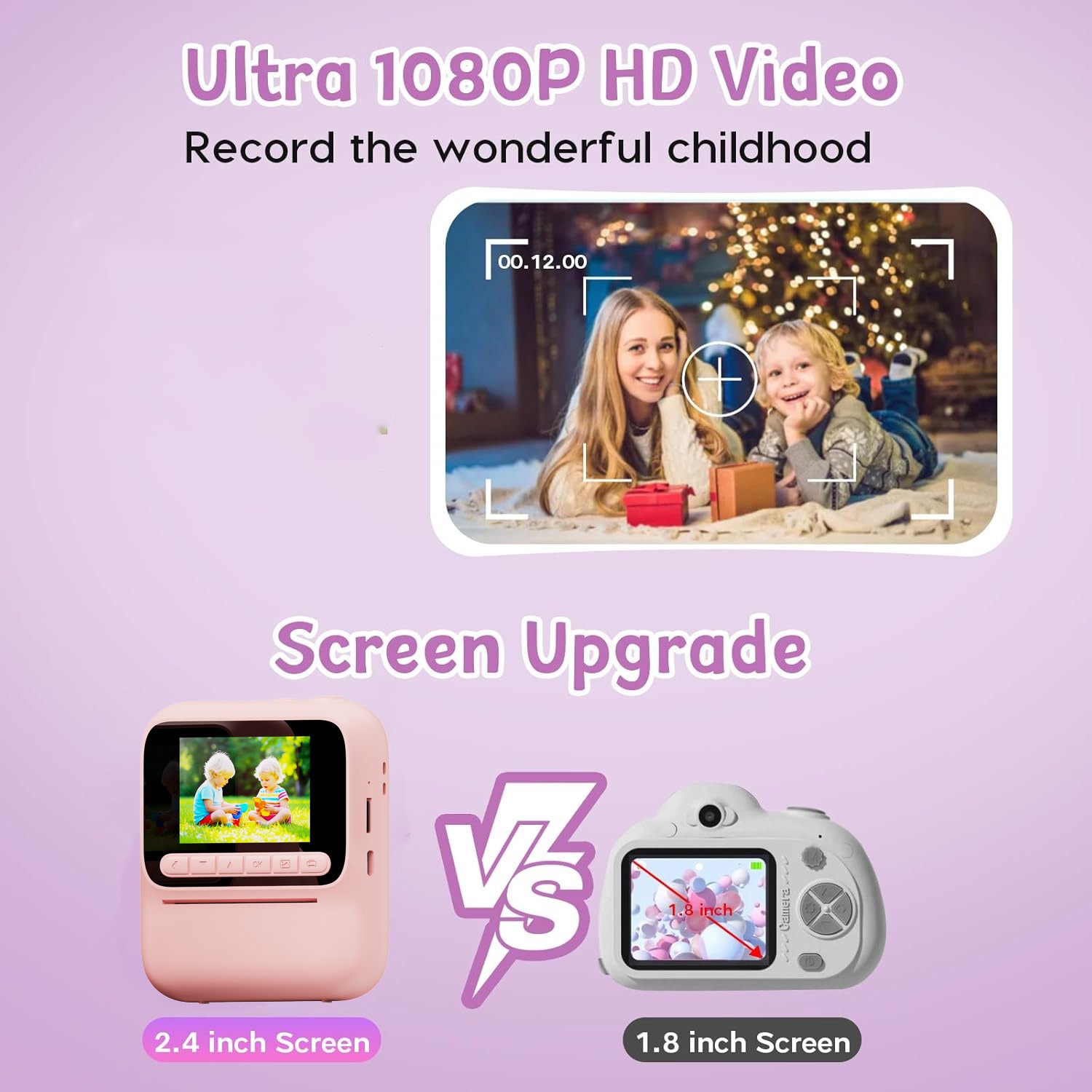 子供インスタントカラー印刷カメラ 1080P カラフルな写真 - Kids Education App のレビューと価格