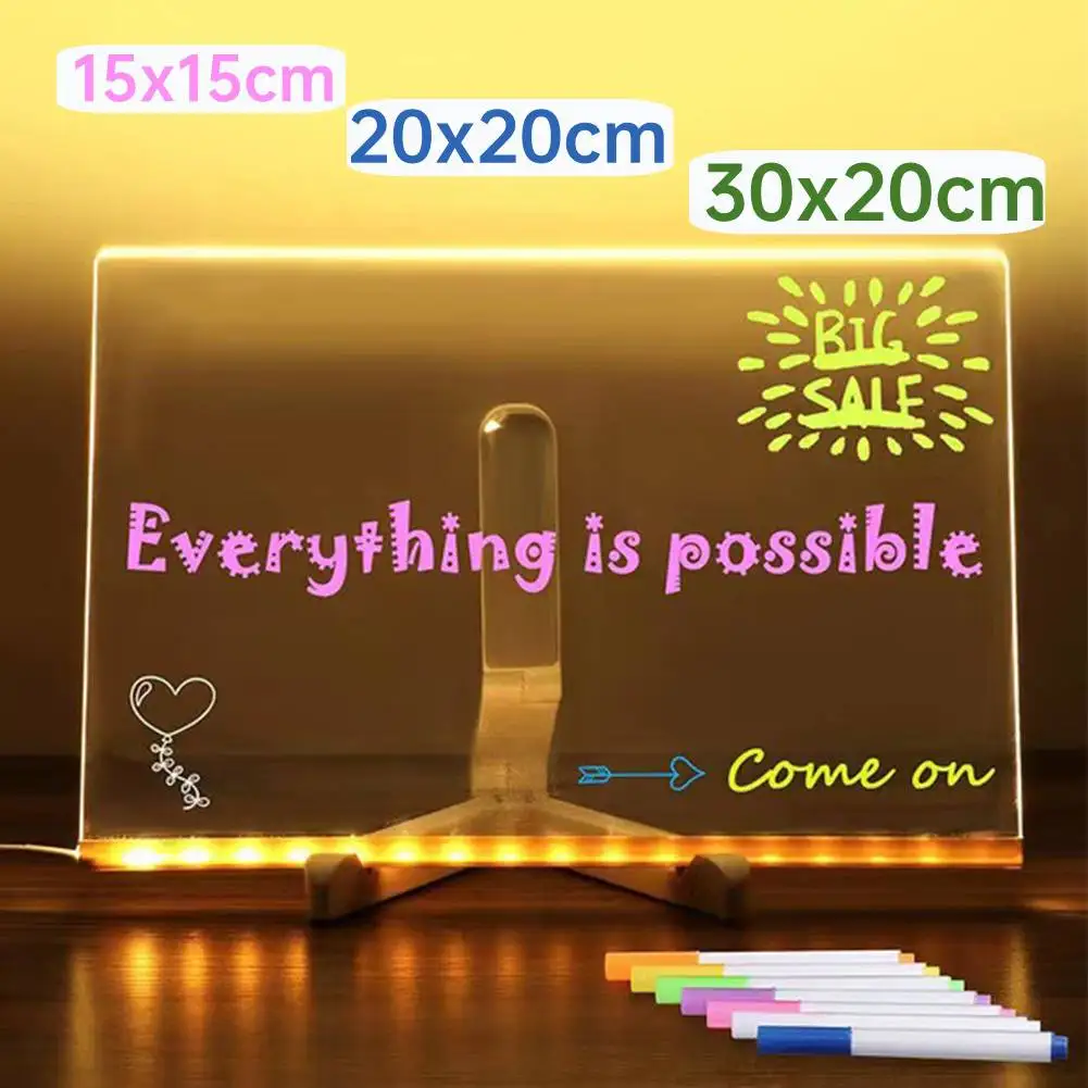 書き換え可能なDIY子供用お絵かきボードLEDアクリル発光メ - Kids Education Drawing のレビューと価格