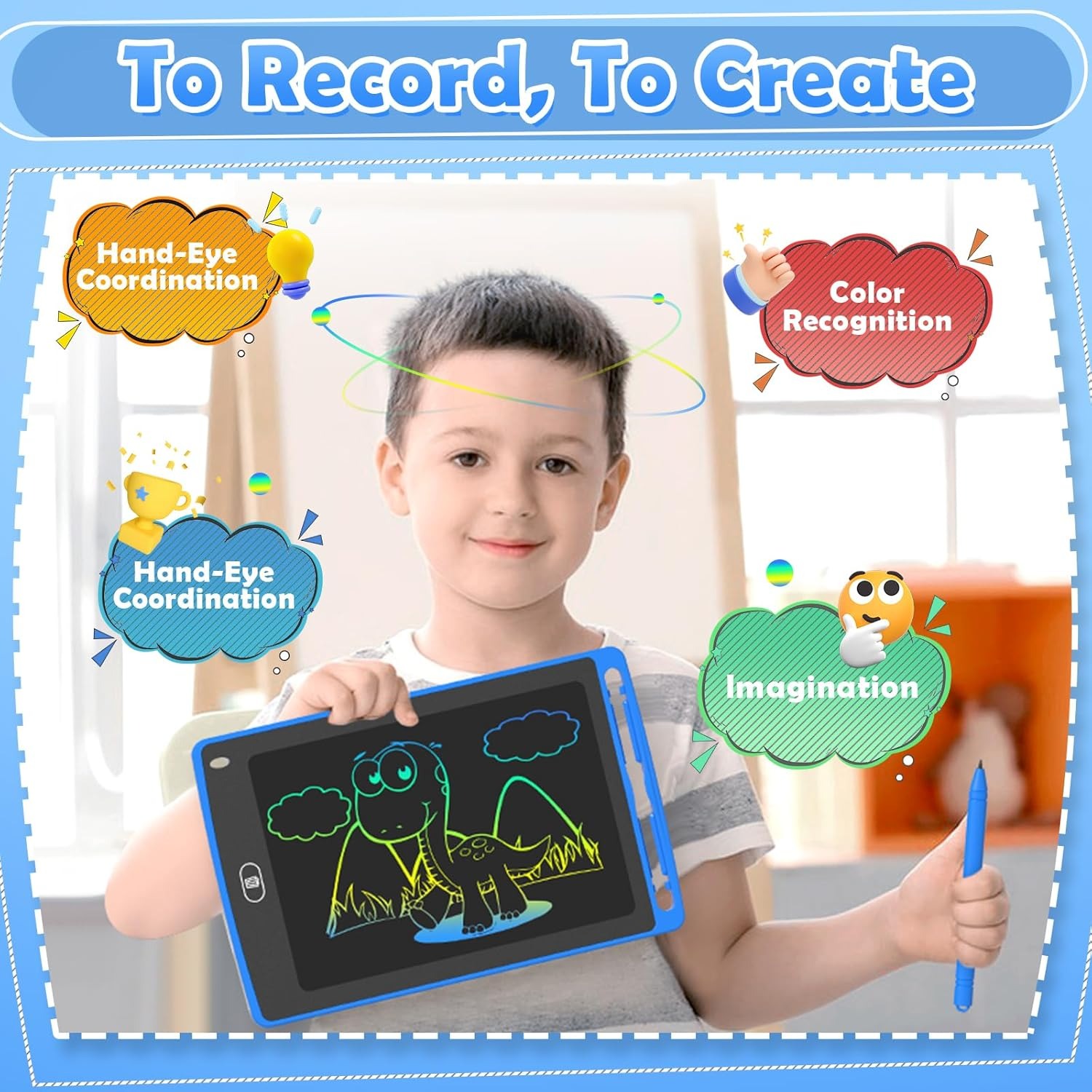 子供用LCDライティングタブレット、8.5インチカラフルな落 - Kids Education Drawing のレビューと価格