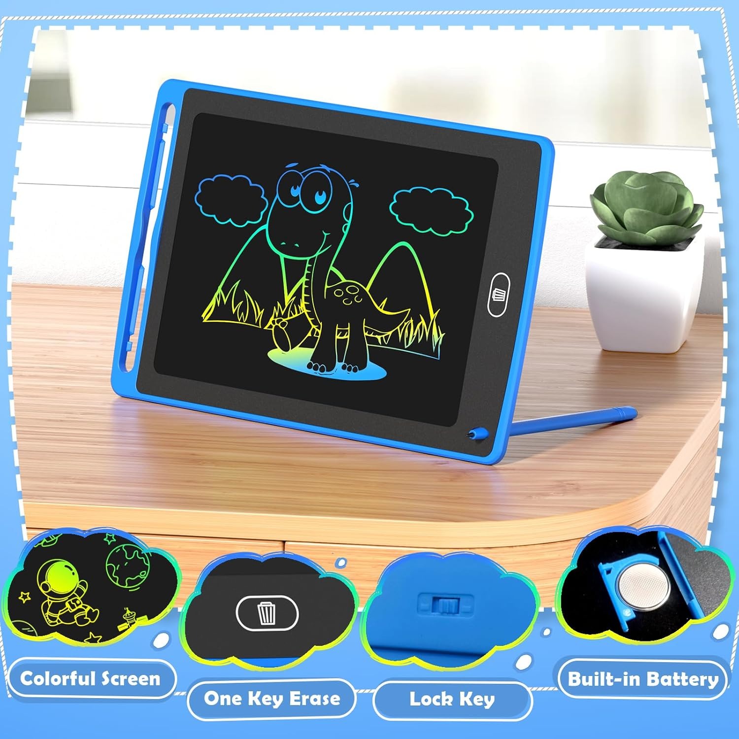 子供用LCDライティングタブレット、8.5インチカラフルな落 - Kids Education Drawing のレビューと価格