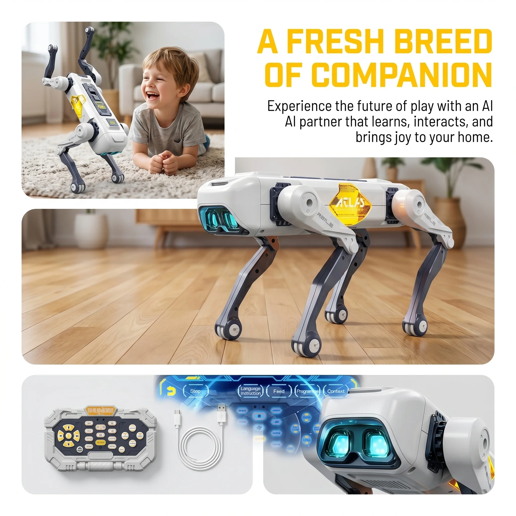 AIスマートロボット犬、音声＆アプリ制御、プログラミング、ダ - Kids Education App のレビューと価格